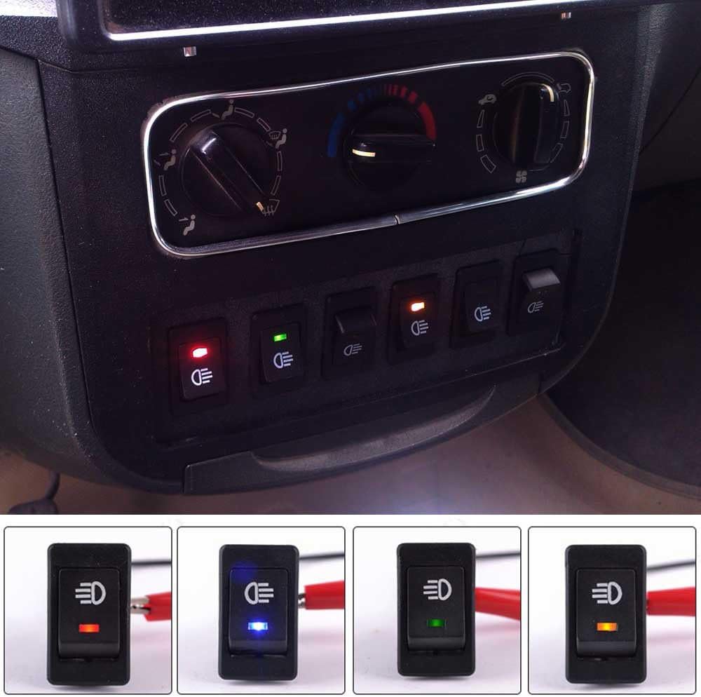 Sononia 4pins フォグランプ ワークライトバー Led オン オフ ロッカートグルスイッチ 船舶車用 ハーネス スイッチ 車 バイク Amazon