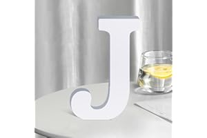 SETNDTS White Wooden Letters 6 Inch for Wall Decor,Large Unfinished Wood Letters for Home,Wooden Alphabet Letters for Crafts,Standing Garden Board or Room Name Signs DIY Carft (J)