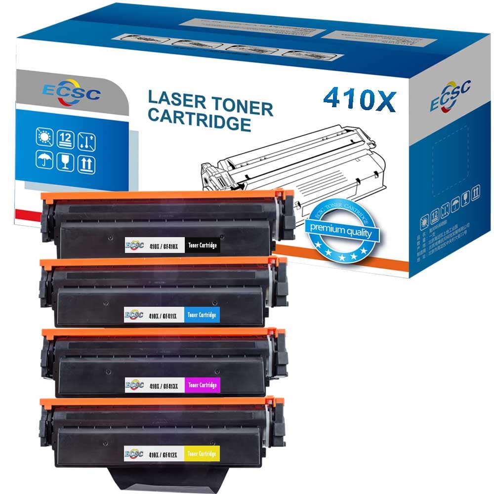ECSC Compatible Toner Cartridge Replacement for HP Colour LaserJet MFP M477fdw Pro M452dn M452nw Pro MFP M377dw M477fdn M477fnw CF410X CF411X CF412X CF413X (Black/Cyan/Yellow/Magenta, 4-Pack)
