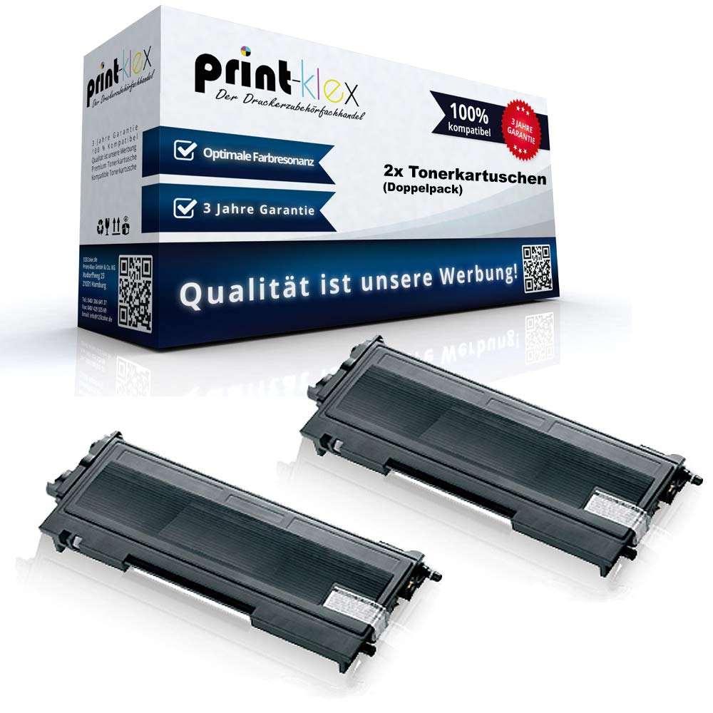 Print-Klex 2x alternative Toner Cartridges for Brother HL 2020 HL 2030 HL 2030 HL 2032 HL 2032 DN HL 2040 TN2000 TN 2000 Black XXL Double Pack – Toner Plus Series