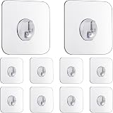 Juliyeh Magic Hooks Transparent Self-Adhesive 10 Pack 10 kg Load view 1