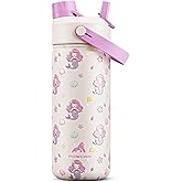 18 oz Kids Insulated Mermaid Water Bottle for School: 2-in-1 Straw Spout Lid, Leakproof, BPA-Free, Keep Cold 24H, Reusable Stainless Steel Cup, Birthday Gift for Girls Daughters (Starry Mermaid)