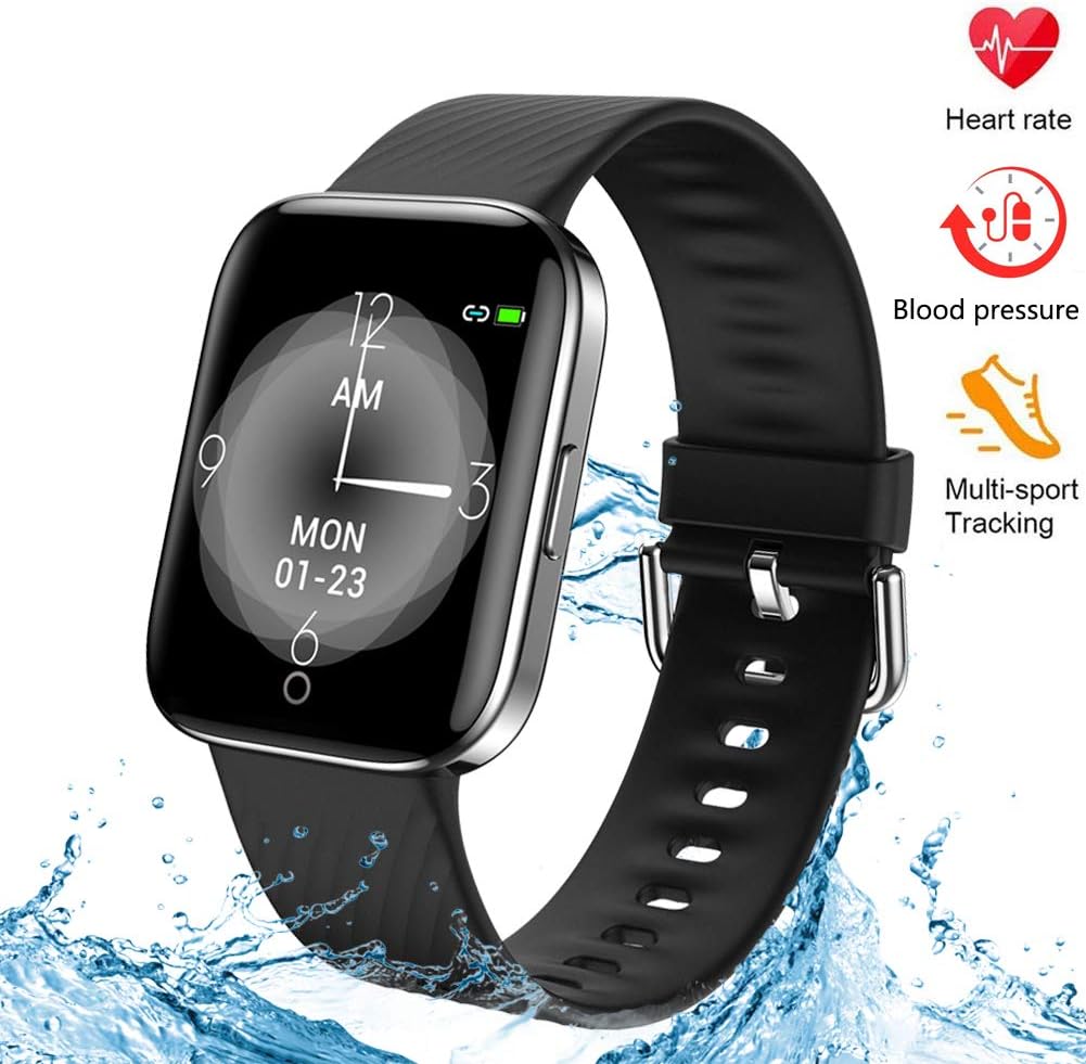kingkok Fitness Tracker with Blood Pressure Heart Rate Monitor, IP68 Waterproof Pedometer Watch with Calorie Step Counter for Walking, 17 Sports Modes Activity Tracker for Women Men Kids and Gift