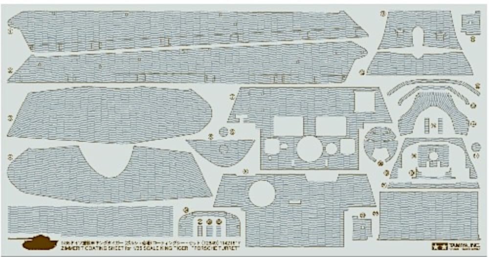 TAMIYA 300012649-1:35 Zimmerit Photo Etching Parts for King Tiger Porsche variant