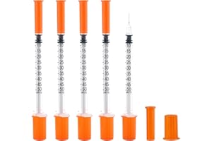 31g 0.5cc 5/16 Inch-8mm Syringes Compatible U-100 Accurate Measuring for Liquid Individually Sealed Packaging (Pack of 100)