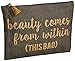 Mud Pie Jute Beauty Comes from Within Make up Bag Carry Case (8613257GY)