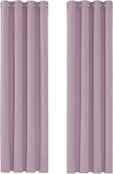 Deconovo Thermal Insulated Blackout Curtains 52x54 Pink Eyelet Pair view 4