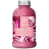 Rose Bath Salts 21.16 Oz - Natural Rosewood Oil & Rose Extract - Best for Relaxing - Good Sleep - Beauty - Bathing - Body Care - Wellness - Relax - Aromatherapy - Spa - De-Stress Bath Salts 600g