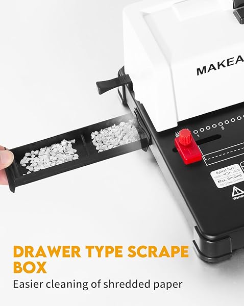 MAKEASY SPIRAL BINDING MACHINE, 12 SHEETS PUNCH CAPACITY, ELECTRIC COIL INSERT, BOOK BINDER MACHINE FOR A4/A5/LETTER SIZE PAPER, COME WITH 1 BOX PCS 5/16” COILS & PLIERS