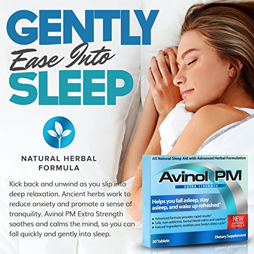 Avinol PM Extra Strength AllinOne Natural Sleep Aid for Deep Restful Sleep Relieve
