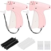 2 Pack Stitch Gun for Clothes, Stitchy Microstitch Tag Gun Quick Clothing Fixer - Sewing Kit Includes 10 Needle, 4000 Fasteners (Pink)