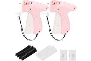 TBESTMAX 2 Pack Stitch Gun for Clothes, Stitchy Microstitch Tag Gun Quick Clothing Fixer - Sewing Kit Includes 10 Needle, 4000 Fasteners (Pink)