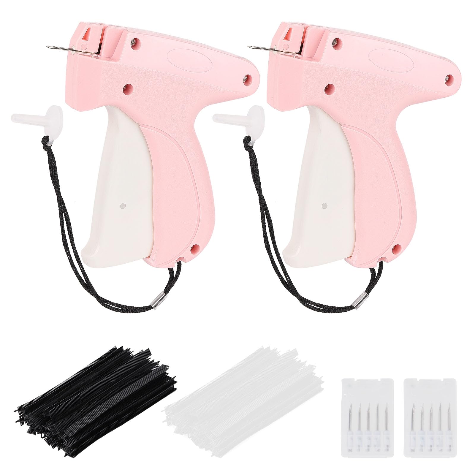 Photo 1 of 2 Pack Stitch Gun for Clothes, Stitchy Microstitch Tag Gun Quick Clothing Fixer - Sewing Kit Includes 10 Needle, 4000 Fasteners (Pink)