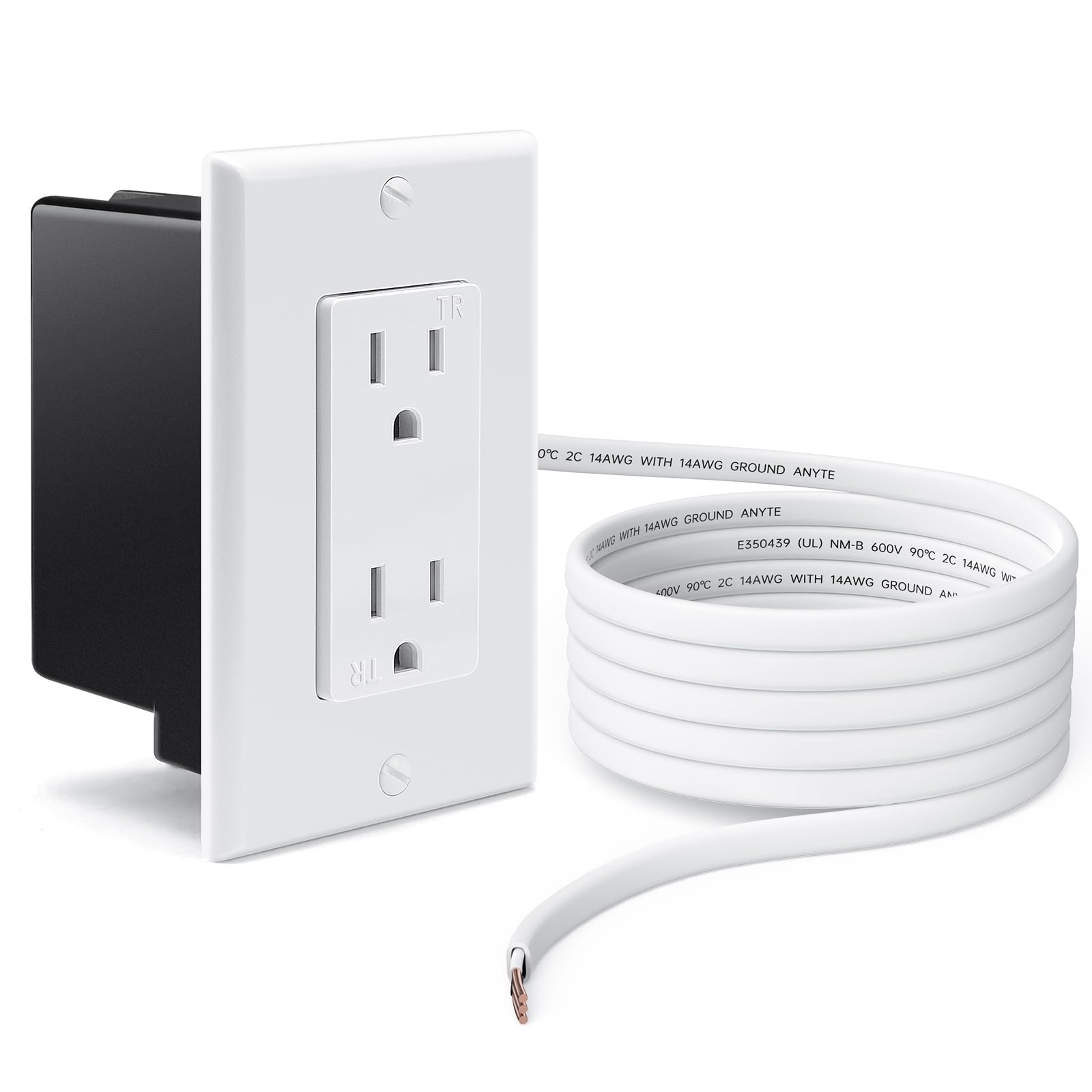 Photo 1 of ELECPOW in Wall Outlet Relocation Kit, Power Plug Outlet Extender for Relocating Unreachable Power Outlets, in Wall Cable Management kit for tv, 2 AC Outlets
