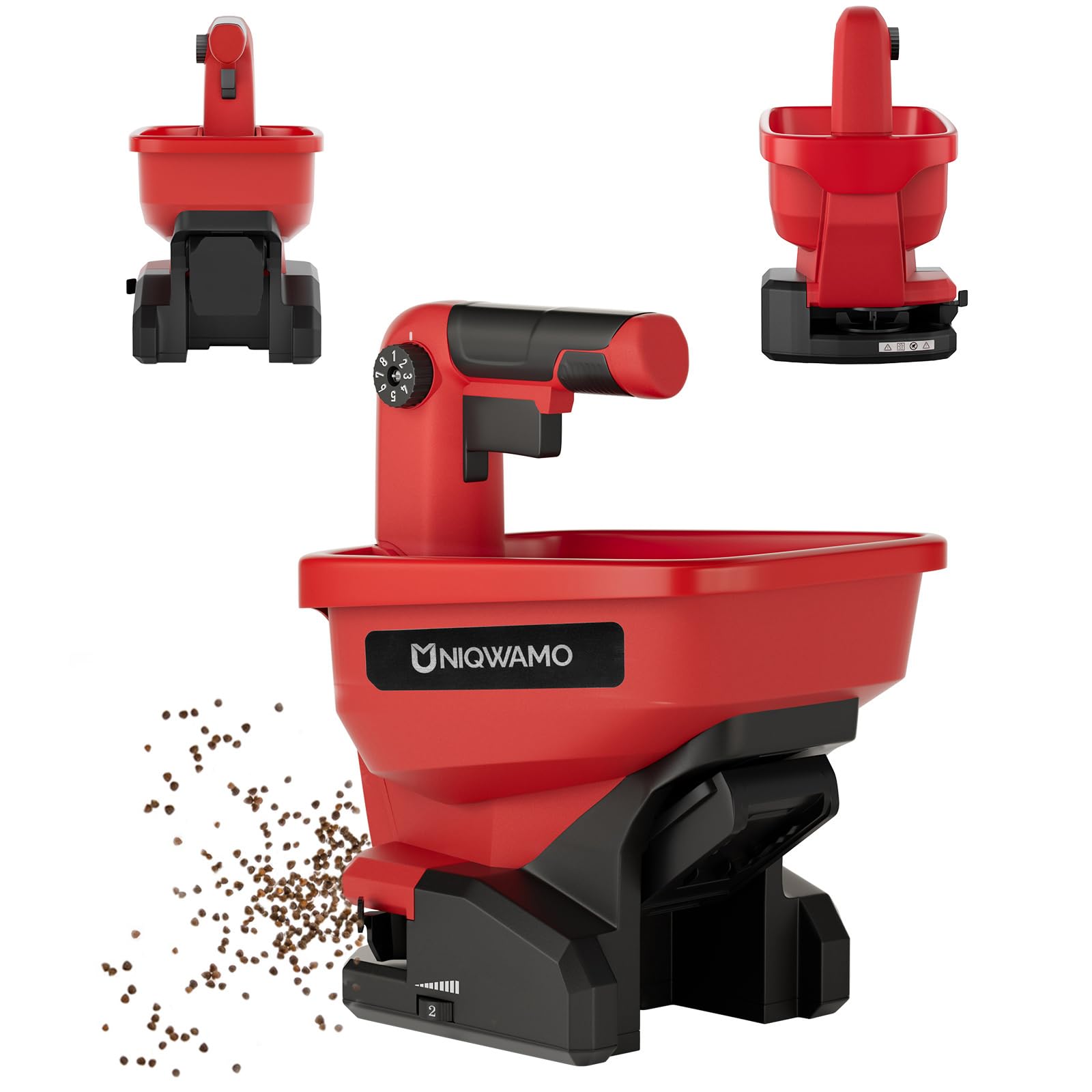 Photo 1 of Uniqwamo Handheld Grass Seed Spreader Compatible for Milwaukee 18V Li-ion Battery, Available Year-Round, Grass Seeds, Rock Salt (Battery not Included)