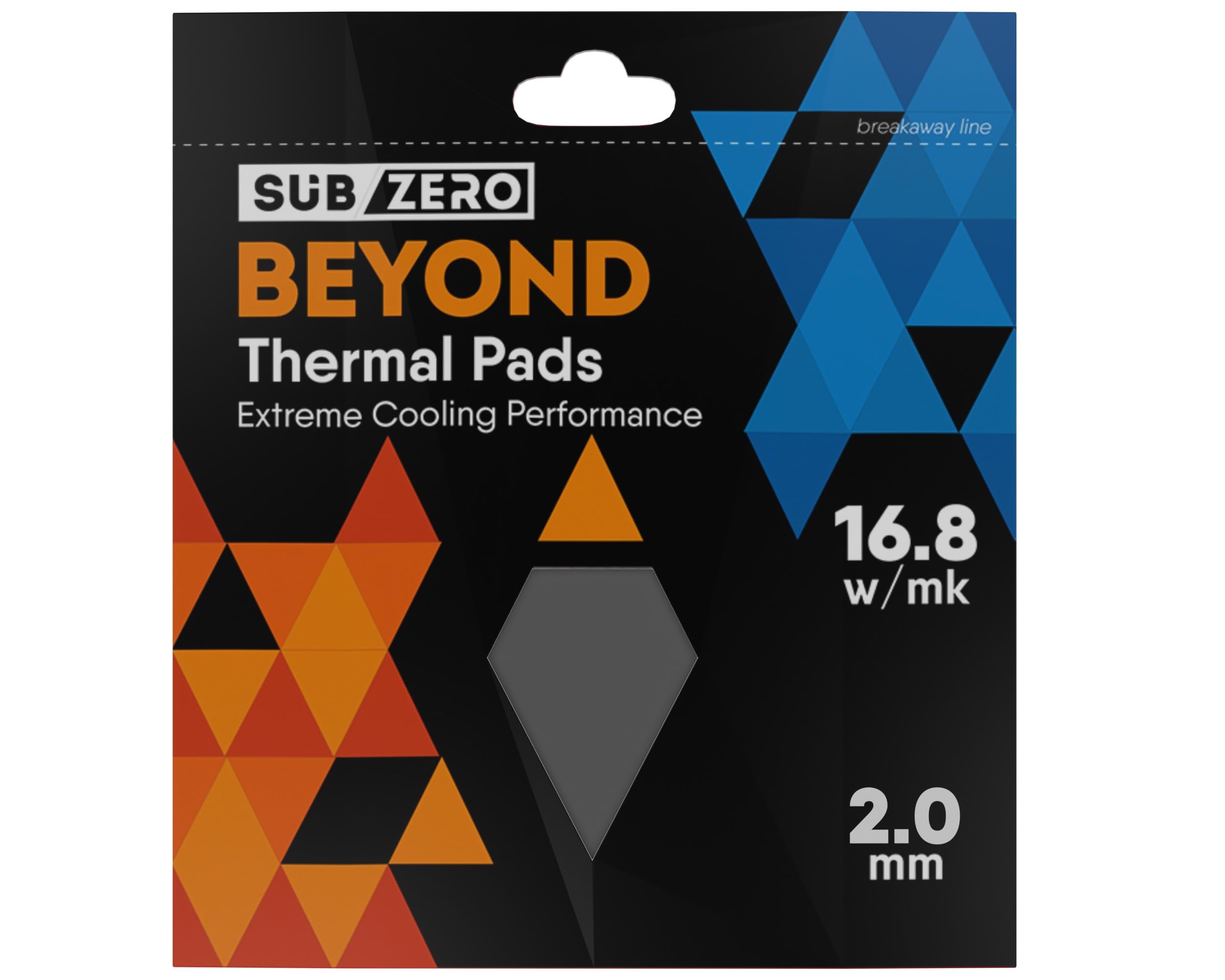 subZero BEYOND 16.8w/mk Thermal Pad, 100x100, Soft Thermal Compound, Ideal Gap Filler for GPU/Laptop Heatsink/GPU/CPU/LED Cooler (2.00mm)