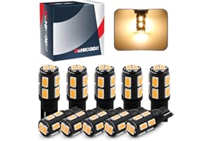 VEHICODE 12V 921 922 912 906 LED Bulb Soft Warm White 579 904 916 918 Interior Dome Light Replacement for RV Camper Trailer Marine Boat T10 T5 Wedge Outdoor Landscape Garden Lamp (10 Pack)