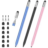 Stylus Pen for Touchscreen iPad,3-in-1 High Precision iPad Stylus | Metal Barrel with 3 Sizes Fine Tips, Stylists Pen for iPad/Switch/iPhone/Android/Microsoft/Tablet Capacitive Touchscreen