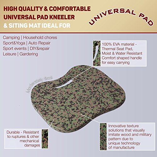 Universal EVA Foam Pad with Innovative Texture High Quality Comfortable Sitting and Kneeling Pad Outdoor Gardening Camping Stadium Mat for Bleachers Kayak Yoga and More. Moist and Waterproof