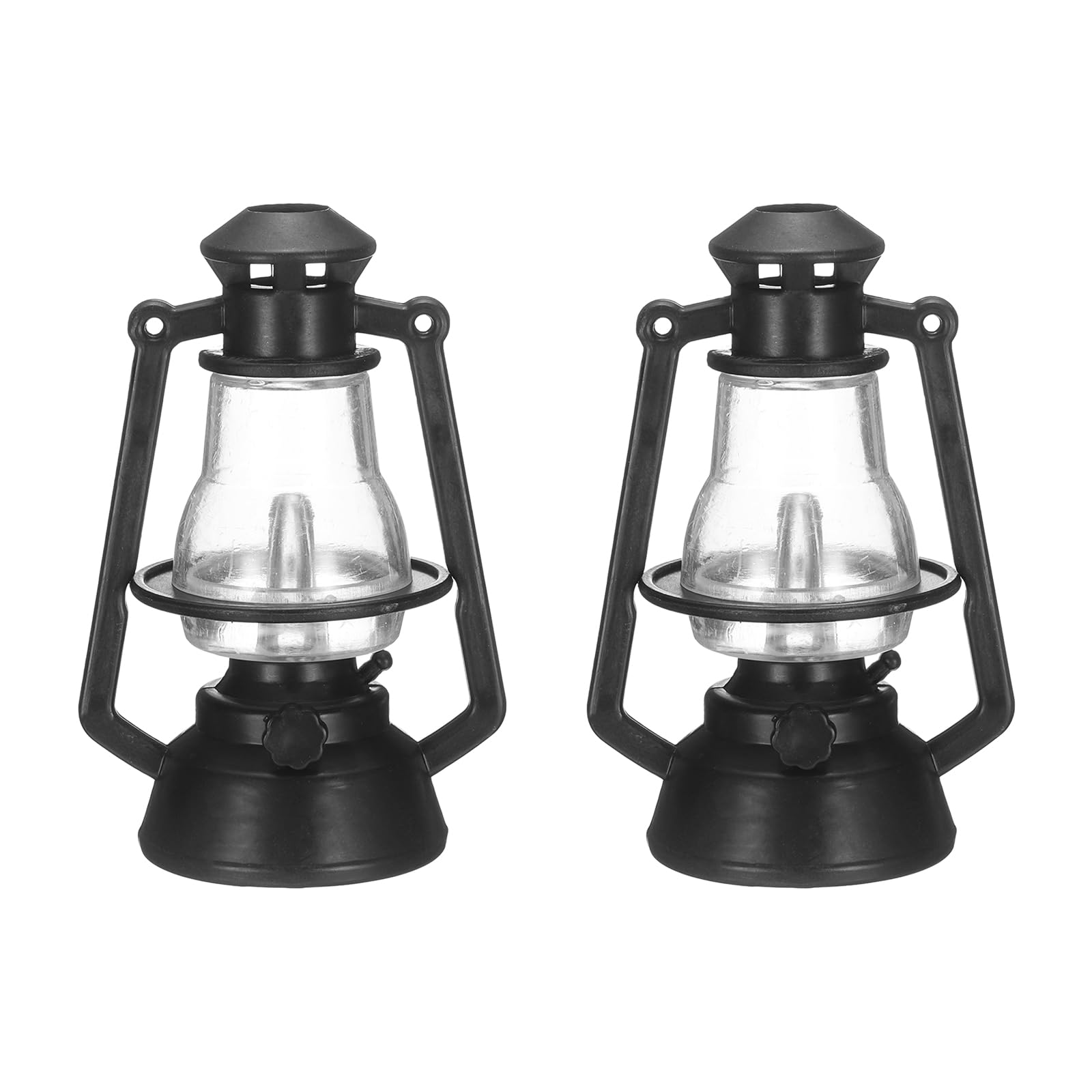 CoCud Dollhouse Miniature Lantern, 3.74" Height, Plastic Mini Vintage Hanging Kerosene Lamp Black - (Applications: for Micro Landscape Ornament Plants Pot Garden Dollhouse), 2 - Pieces
