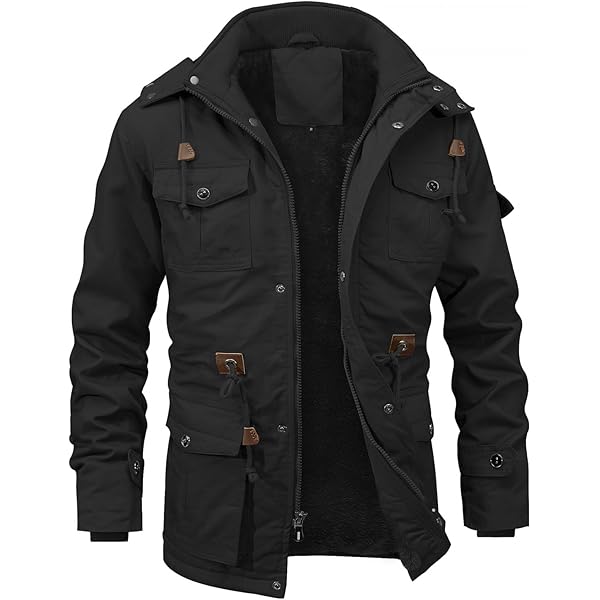 Amazon.com: Mens Military Cargo Length Coat Casual Washed Cotton