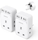 Aodeng UK to Australia 6-IN-1 Plug Adapter 2 USB Type I Shaver UK NZ AU