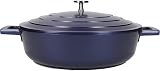 MasterClass Shallow Casserole Dish 4 Litre Blue, Induction Safe, 28 cm