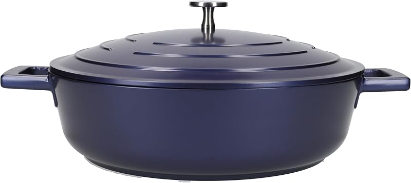 MasterClass Shallow Casserole Dish 4 Litre Blue, Induction Safe, 28 cm