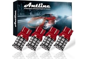 Antline 7443 7440 T20 992 7441 7444 W21W LED Bulbs Brilliant Red, 12-24V Super Bright 800 Lumens Replacement for Tail Brake Lights, Turn Signal Lights, Parking Light (Pack of 4)