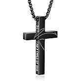 Gnamy Basketball Cross Necklace Gifts for Boys Men, Cross with Bible Verse Stainless Steel Pendant Chain Easter Christian Religious Jewelry Gifts for Him Kids Teenage Teens