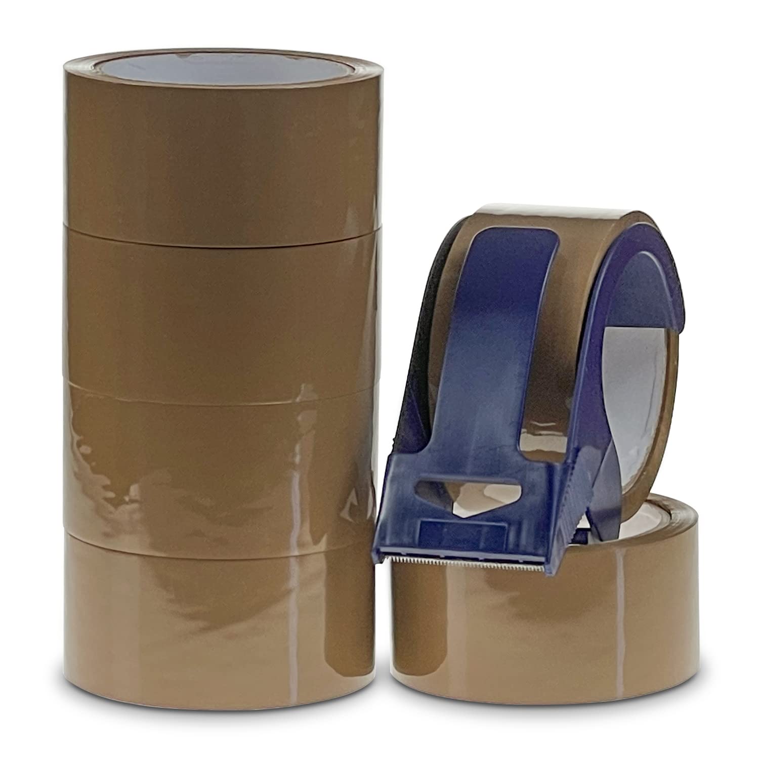 Crimson Starfish Brown Packing Tape 6 Roll Pack With Tape Dispenser | 6 Rolls 48mm x 50m Brown Parcel Tape | Packing Boxes For Moving House | Easily Seals Your Parcels