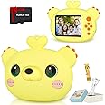Humor Ted Kids Camera Toys for Girls Boys Toddler Children Digital Video Camcorder Cameras, Best Chritmas Birthday Gift for 3 4 5 6 7 8 Year Old Kids (Yellow)