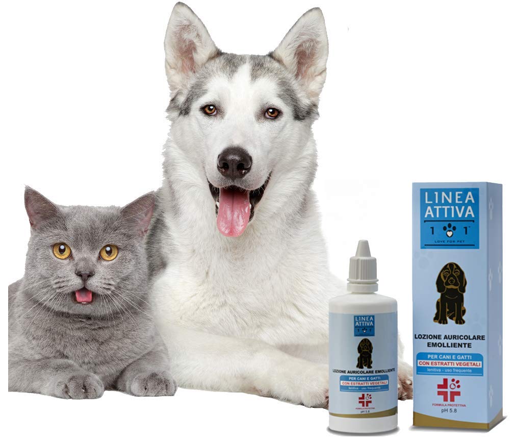 Natural Ear Cleaner for dogs and cats, 100 Ml - Against Bad Odours, Itching, Irritation, Mite and Shake - for Ear Cleaning of Dogs and Cats - Linea 101