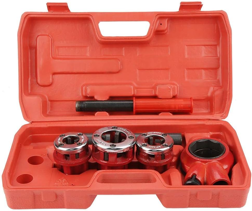 Pipe Threading Kit, Dies Manual Plumber Pipe Threading Kit Threader Tool Apply To The Threading Work of Pipe and Iron Pipe Meet Your Basic Needs In Work(#01)