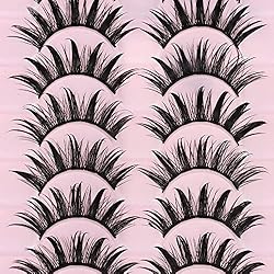 DSLONG 10 Pairs Manga Lashes Wet Look Lashes Effect