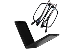 SKYOAK Unbreakable Evolved Folding Reading Glasses For Women Men Blue Light Blocking Anti UV Eyestrain Foldable Portable Compact Readers with Flat Hard Case Pocket Computer glasses 1.5 BLACK