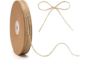 KINGLAKE Natural Jute Twine String - 2mm Twine String for Crafts 328 Feet 3 Ply Jute Rope for Gift Wrapping Christmas Packing Arts Decoration Wedding Gardening