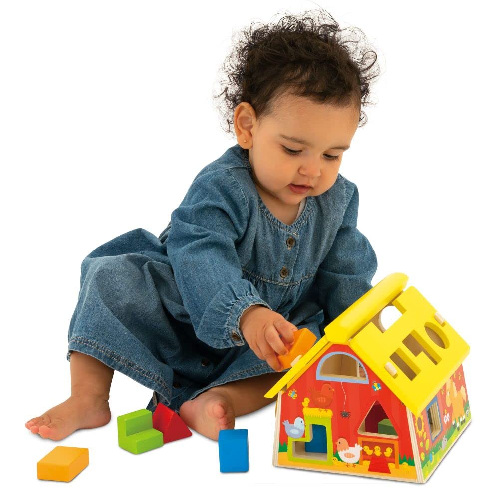 Galt Toys, Post and Play Barn, Wooden Shape Sorter, Developmental Toy, Ages 1 Years Plus