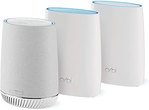 Orbi Mesh WiFi System with Satellite and Orbi Voice Smart Speaker by NETGEAR