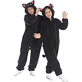 HSCTEK Luxury Double-sided Flannel Fleece Child Cat Onesies with Hoodie