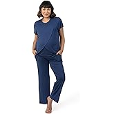 Kindred Bravely Tulip Hem Maternity Pajamas & Postpartum Lounge Sets for Women, Short Sleeve Nursing Pajamas