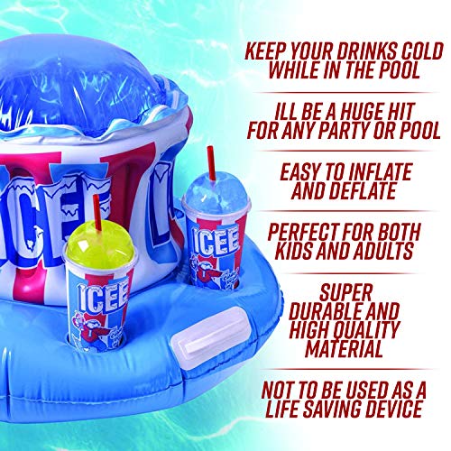 Icee Floating Inflatable Cooler Float with Zippered Compartment for Ice Inflatable Coolers for