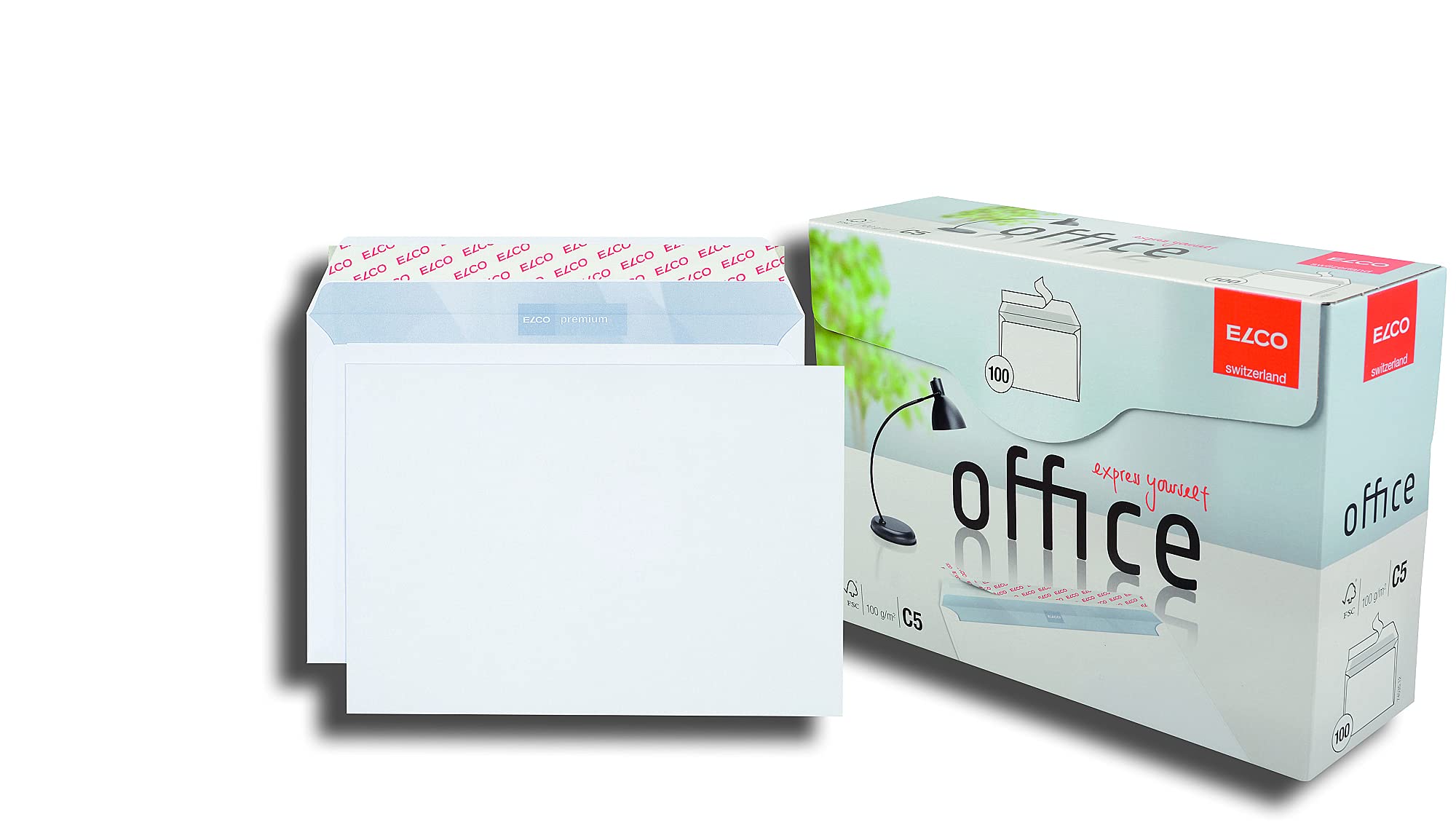 ELCO Office FSC C5 100gsm White Wallet Peel and Seal Envelopes Shopbox - Pack 100