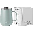 Simple Modern Travel Coffee Mug with Lid and Handle | Reusable Insulated Stainless Steel Coffee Tumbler Tea Cup | Gifts for Women Men Him Her | Voyager Collection | 12oz | Sea Glass Sage