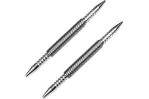YUEARN 2 Pieces Dual Head Nail Setter, Double Ended 3/32″&1/8″ Spring Loaded Nail Set Hammerless Nail Punch Tool 3500 PSI Striking Force Counter Punch