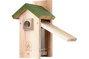 RETANG 3/4 Thick Cedar Bird Houses with Metal Predator Guard, Nesting Box Birdhouse for Easy Cleaning, Bird Box for Outdoor Swith Viewing Window, Outdoor Wild Bird Watching, Swallow Wren Chickadee…