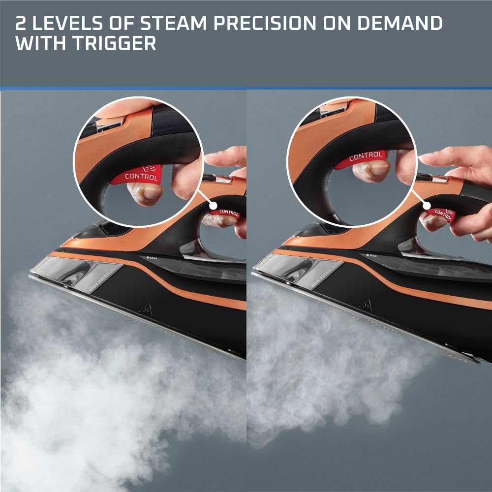 Rowenta Steam Force Pro Stainless Steel Soleplate Steam Iron for Clothes 400 Microsteam Holes & X-Cel Handheld Steamer for Clothes Medium 25-Second Fast Heat-Up