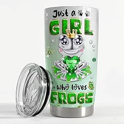 SANDJEST Frog Tumbler 20oz Girl Who Loves Frogs Cup