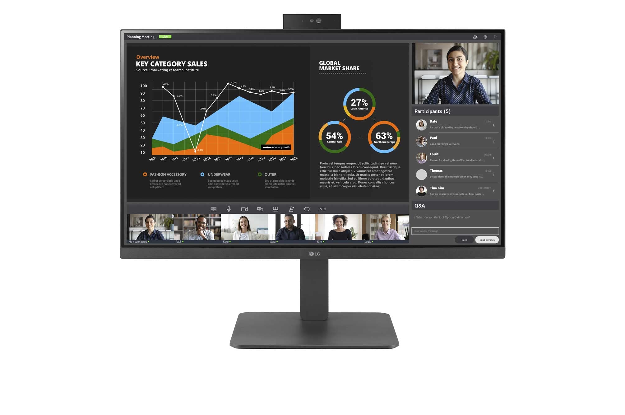 Photo 1 of **NOT REFUNDABLE, BROKEN SCREEN, PARTS ONLY, SOLD  AS IS** LG 27BR750C-C Full HD IPS Monitors with Built-in Full HD Webcam - 3 Year Warranty