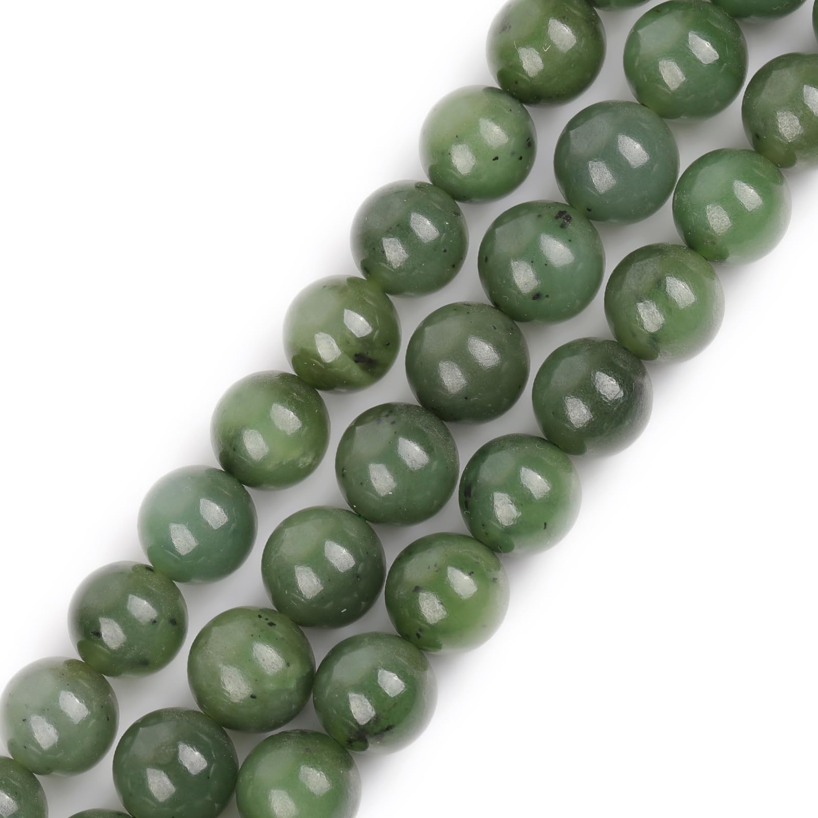 Natural AAA Grade 8mm Green Canadian Jadeite Jade Stone Gemstone Semi Precious Round Beads for Jewellery Making